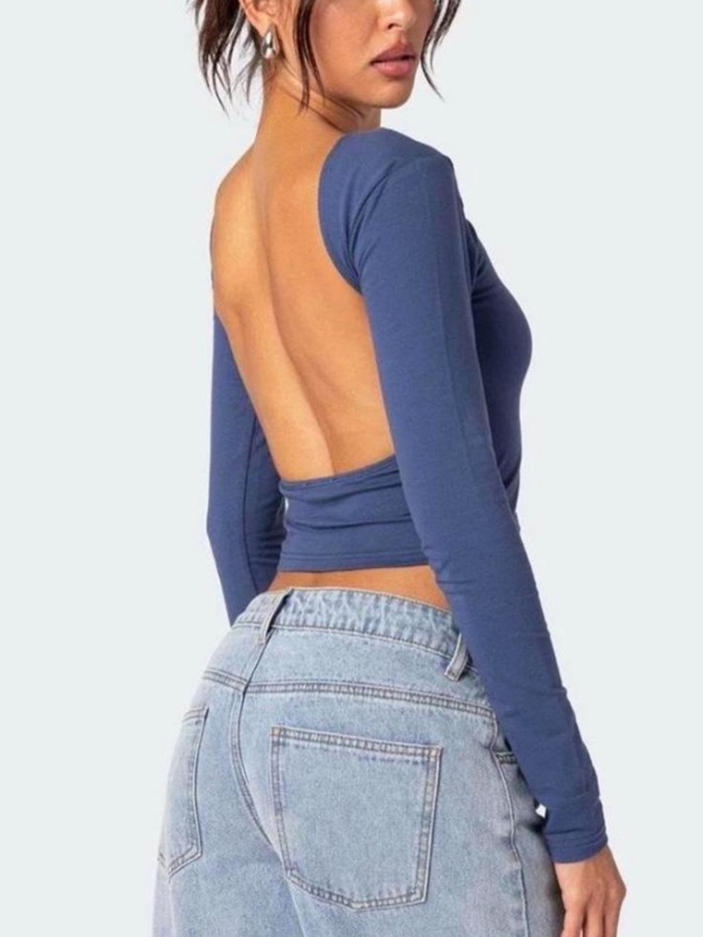 🫧🫧 Edikted Blue Open Back Long Sleeve Top 🫧